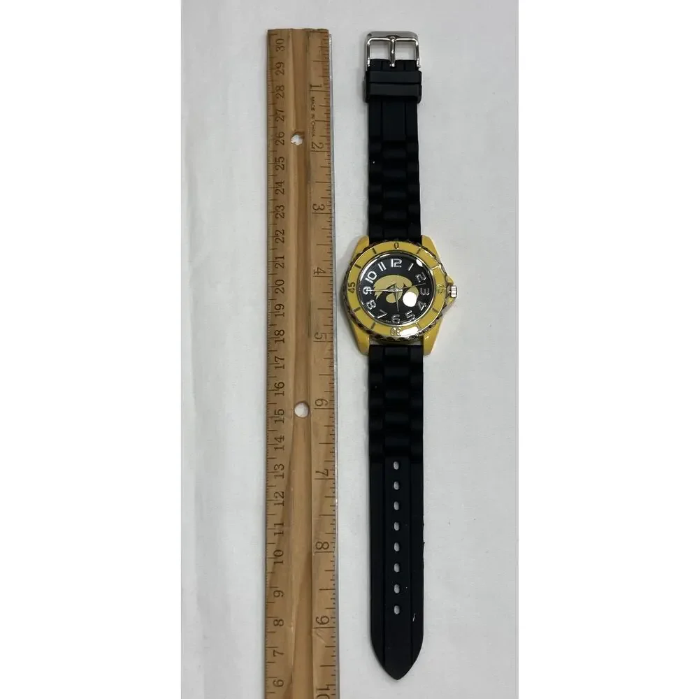 Iowa Hawkeyes Sculpted Edge Silicone Band Watch, Unisex, NCAA